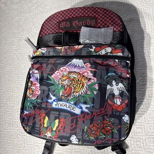 NEW Ed Hardy Screaming Tiger Backpack y2k tattoo flash art school